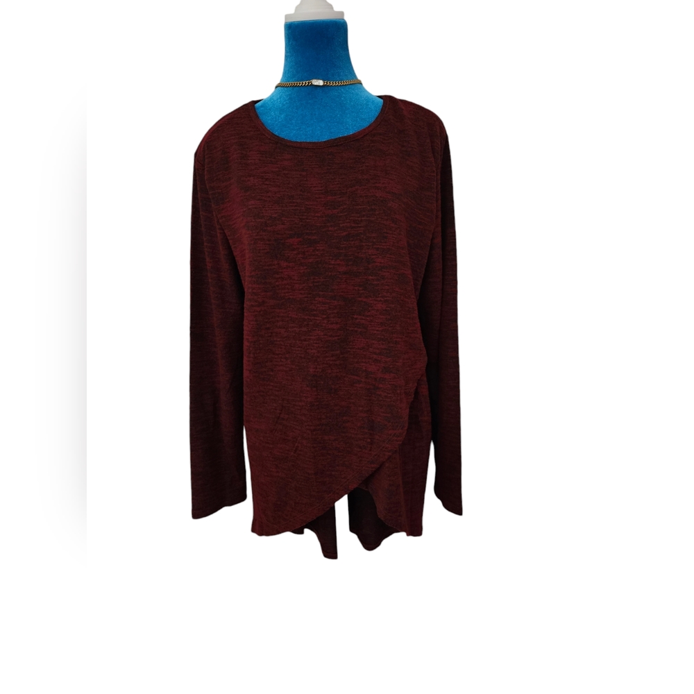 NWT Yelete Burgundy Surprice Wrap Tunic Sweater Size Xl